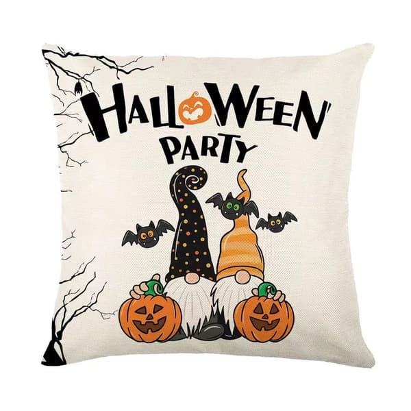 Rolig pumpa Halloween tryckt kuddfodral soffkuddfodral (4 stycken)