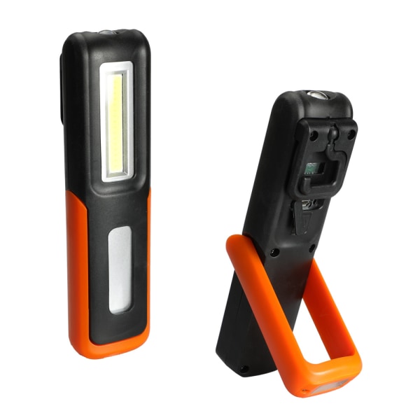 Orange arbetslampa, magnetisk USB-laddningsbar LED-arbetslampa, COB mekanisk inspektionslampa för bilreparation, garage, camping, utomhus