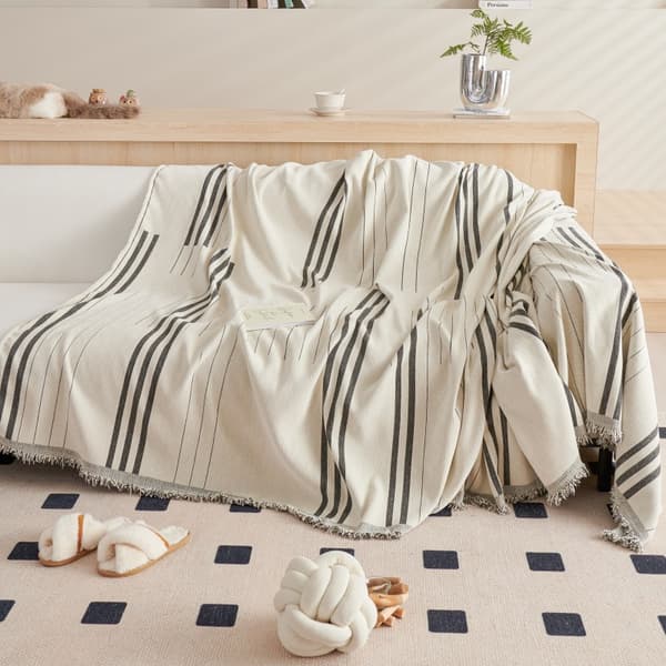 Chenille Grå Sofaovertræk Fiskebensmønster 3 Puder Blød Sofaovertræk Sofatæppe Multifunktionelt Sofa Beskyttelsesovertræk til Hunde og Kæledyr, 180*180cm