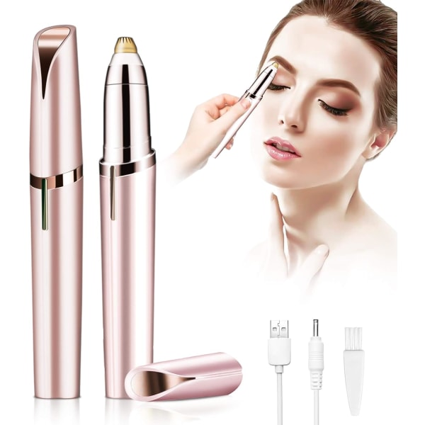 Electric Eyebrow Trimmer, with LED Light, Portable Painless Eyebr