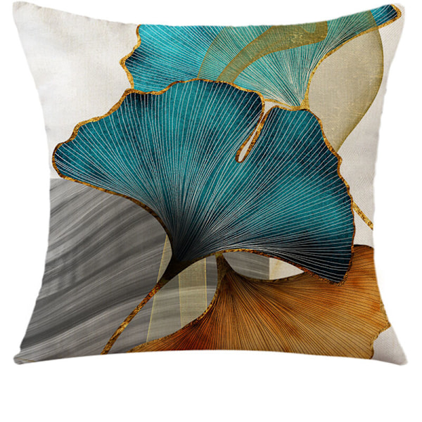 Sæt med 4 45x45cm pudebetræk, Moderne dekorative pudebetræk Sofapude Sofa Til Soveværelse, Sofa, Stol, Seng, Have (Ginkgo Biloba-Velours)