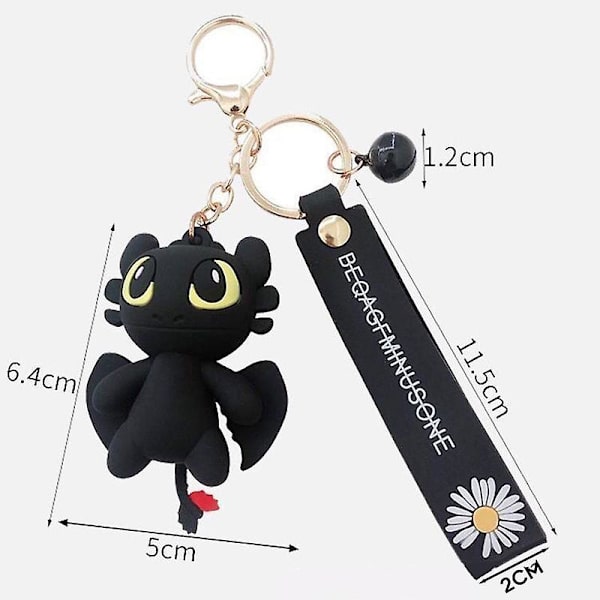 Hur man tränar din drake Nyckelring Anime Samlarfigur Cartoon Väska Nyckelring Hänge Väska Svart