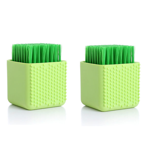Silikonborste med mjuka borst - 2-pack, grön