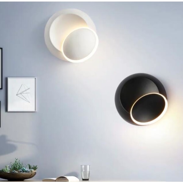 Modern Minimalist Creative Adjustable LED Crescent Shape Wall Lamp (Black Model, 5W White Light)