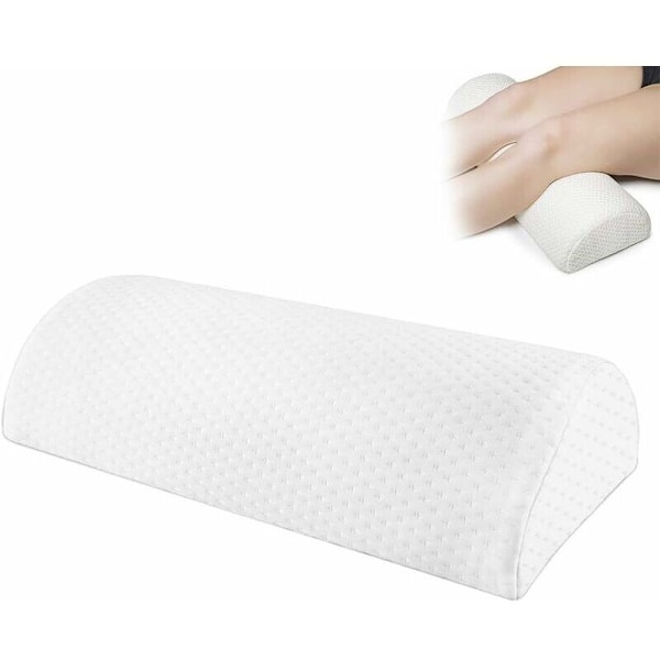 Puolikuun muotoinen tyyny, puolisylinterin muotoinen jalkatuki, memory foam -jalkatukityyny, jalkatyyny työpöydän alle, jalkojen ja selän tuki, valkoinen