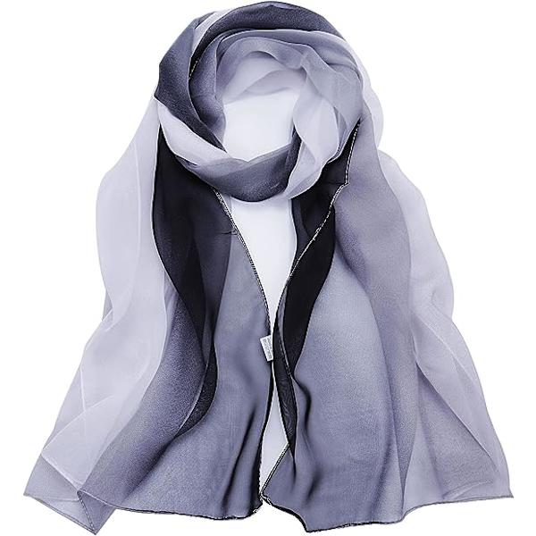 Mjukt färgskiftande damhalsduk 175 * 75cm | (Svart) - Damhalsduk Lätt, Halsduk Mjuk Lätt Sjal Mode Elegant Damhalsduk Present