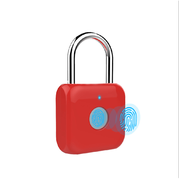 Fingerprint Padlock, Electric Locker Lock For Gym Locker, School Locker, Luggage (Red)