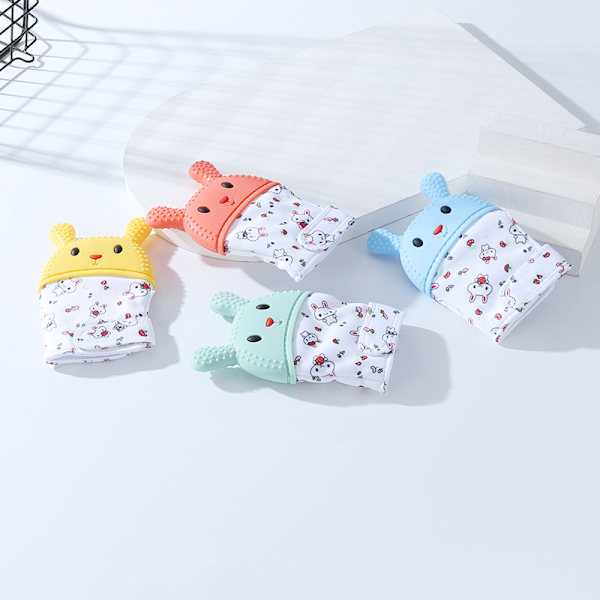 3-pak Baby Teething Mitts BPA Vaskbar Holdbar Baby Teething Handsker Anti-Scratch Baby Beskyttende Handsker