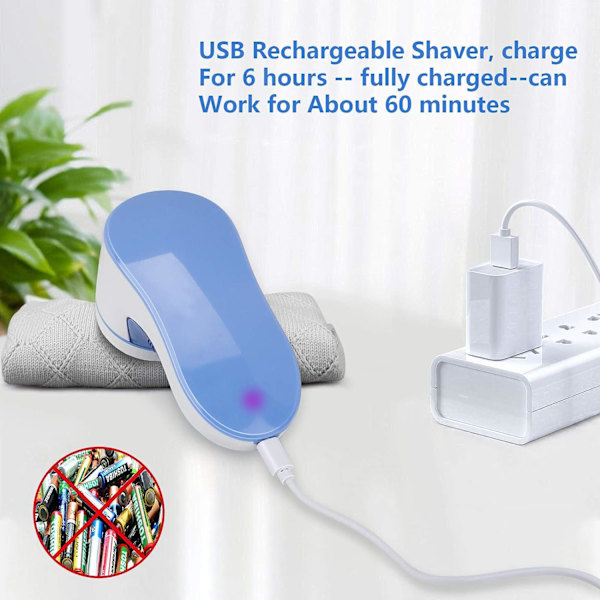 Nuppefjerner, bærbar USB-oppladbar klesnuppefjerner, nuppmaskin for gensere/klær/gardiner/tepper, 2* reserveblad