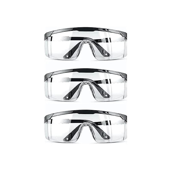 （3 stycken） Anti-imskyddsglasögon, anti-UV, anti-repor, anpassade för arbetsplatsen, konstruktion, DIY, laboratorium, svetsning, kemi