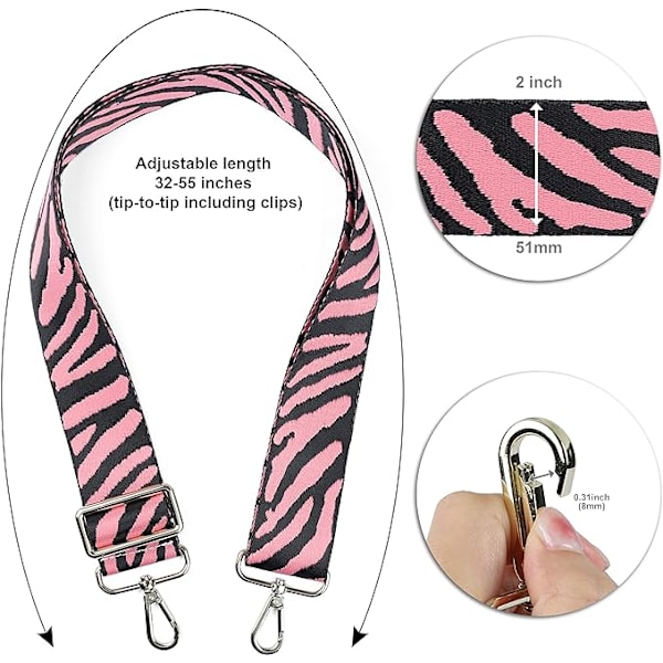 Axelrem för plånbok, crossbody-rem, ersättning i nylon, bred rem för handväskor och axelväskor, gitarrväska