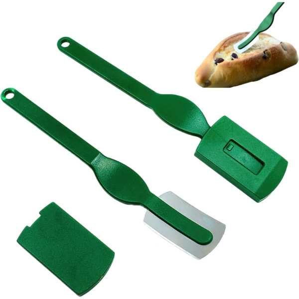 2 sett med 4 stk brødkniv, karbonstål brødblad, bakerblad, grignette bakerblad, brødbakerblad, rustfritt stål bakerblad, for fr