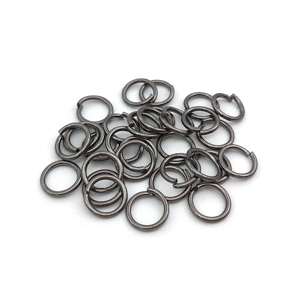 500 O-ringar i olika storlekar, öppen ring, enkel ring, järnring, C-ring, förbindningsring, DIY-smyckestillbehör 4x0,7 mm tjock (svart)