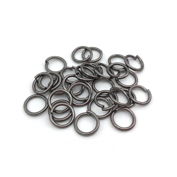 500 O-ringe - Flere størrelser - Åbne ringe - Enkelt ringe - Jern ringe - C-ringe - Samlerringe - DIY smykketilbehør - 7x0,9 mm tykke (Sort)