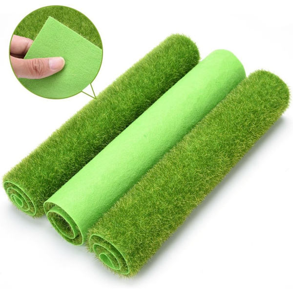 Kunstig gressmatte (størrelse: 15 cm * 15 cm), plen for dekorasjon 15 cm plastplen gress innendørs utendørs grønn syntetisk gress mikro o