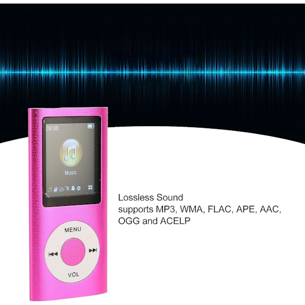 MP3/MP4-spelare, Bluetooth MP4-musikspelare som stöder upp till 64 GB TF-kort, 1,8-tums LCD-skärm, förlustfri bärbar musikspelare för studenter som springer Wal