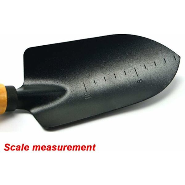 2 stk hageoverføringsspade i karbonstål, skalerende spade, plantespade, minihagespade med treskaft for planting og omplanting av ormer