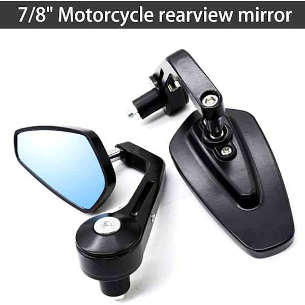 Rødt deksel hjertehest motorsykkel speil, 7/8\" 22mm styre ende speil, antirefleks sidespeil speil for motorsykkel cruiser scooter Ducati Yamaha