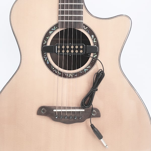 12-hulls gitarpickup med transduser og 3m kabel og 6,3 mm jackplugg for klassiske folkegitarer