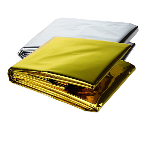 14-pack Nödfiltar i Folie, 160 cm x 210 cm, Mylar Nödtermisk Filt, Högreflekterande Silverfolie Överlevnadsfiltar för Utomhuscamping