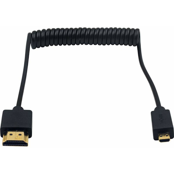 HDMI micro HDMI micro kabel, HDMI spiralkabel til micro HDMI, han micro HDMI til HDMI Ultra og fleksibelt HDMI til 1080p, 4K, Ultra HD, 3D, Ethernet (