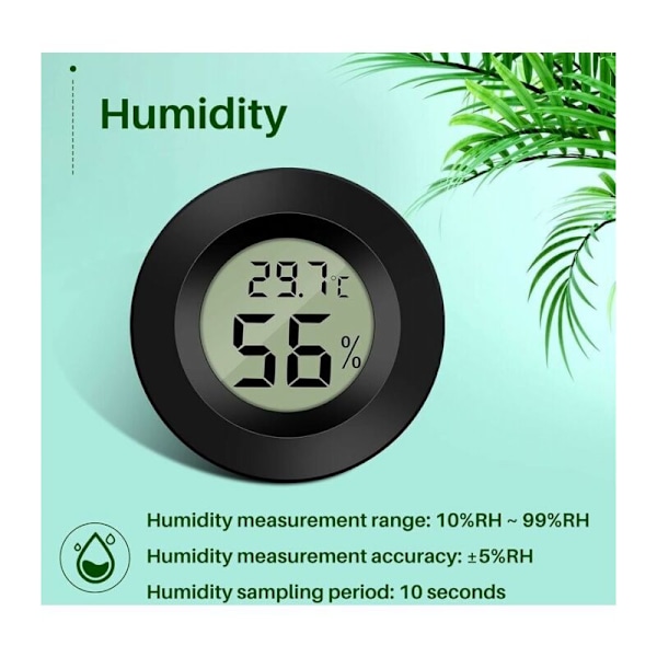 3-pack Hygrometer Digital Termometer LCD-skärm Fuktighetsmätare för Avfuktare Form Form Babyrum Växthus