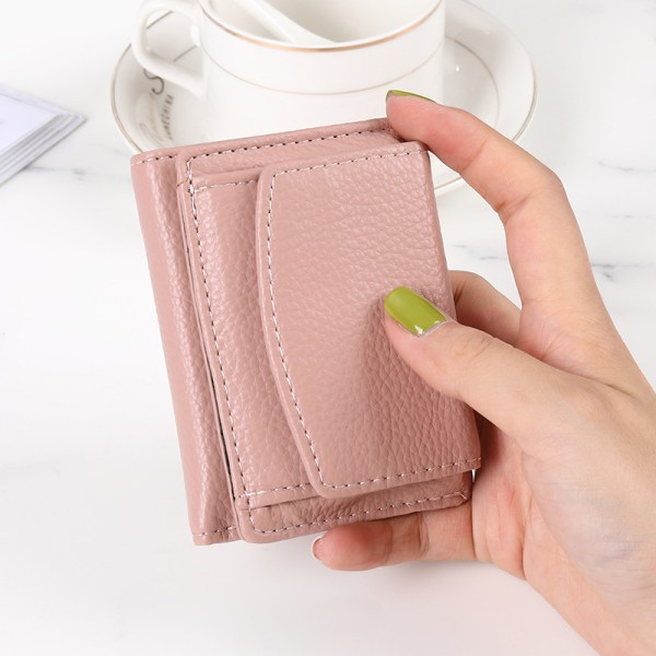 Dam Läder Plånbok RFID Blockering Bifold Handväska Dam Kortfodral Liten HandväskaGrön