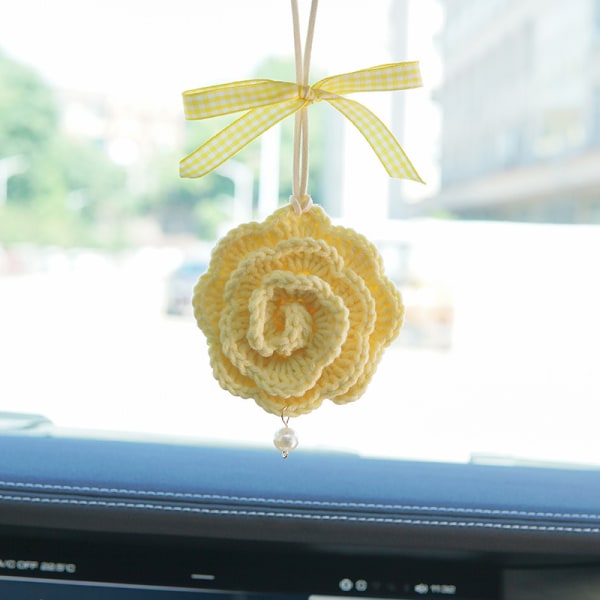 Bil hengende en gul rose Ornament bilspeil hengende anheng bil