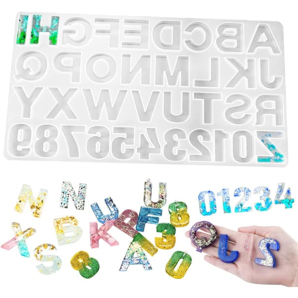 Harpiks smykker Creation, Letters Numbers Silikonform, Epoxy Resi