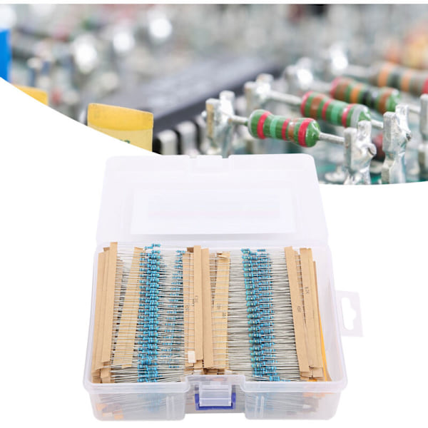 Sæt med 2.600 1/4 W metallagsmodstande, elektroniske komponenter, 1 RΩ-3 MΩ