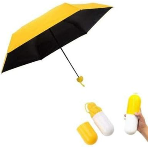 Super Mini 18 cm unisex sammenklappelig med vandtæt kapsel etui, farve gul, gul