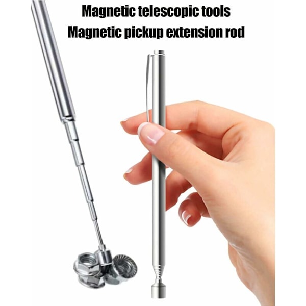 Magneettiset 3-osaiset teleskooppimagneettityökalut, keräysmagneetti, laajennettava kannettava magneettinen teleskooppitanko, magneettinen poimintajatkavarsi, teleskooppi