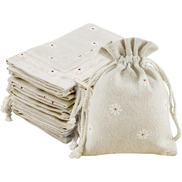 Set med 20 st Linn Linn Kachdays Fickor Påsar i jute med snöre