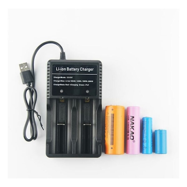 Ladda Ditt Batteri Överallt 18650 Batteriladdare för 3.7V 18650 14500 16340 26650 Batterier, Batteri ingår ej LO-Ron