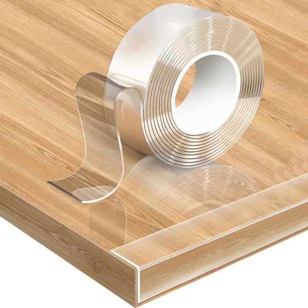 1,5 mm tyk, 30 mm bred * 5 m lang - Transparent babybordhjørne, ekstra stærk forudklæbet nanotape, babybord- og møbelbeskytter, skabkant