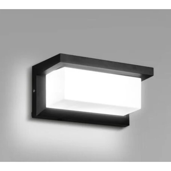 Lightess 12W Utomhus LED Vägglampa Vattentät IP66 Antracit Fyrkantig Vägglampa Metall Skott Vägglampa Ljus Utomhus Varm Vit LED Vägglampa f