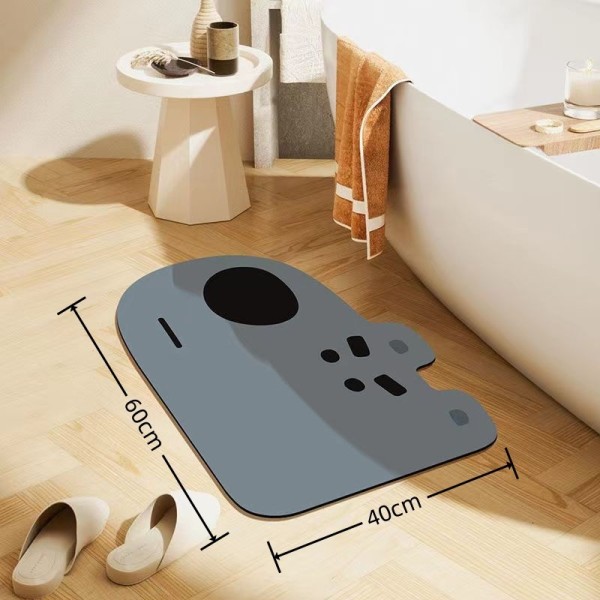 Tecknad kiselgur lera badrum halkfria badrumsgolvmattor toalettdörr vattenabsorberande hushållssmutsavvisande halkskydd snabbtorkande och mjuka