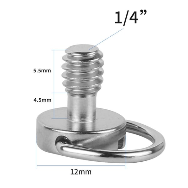 Kameramonteringskruvar 10 stycken 1/4\" skruvar kamerastabilisator kameraskruvar 1/4 rostfritt stål skruvar 1/4 kamera kamerasnabbkoppling för monopod