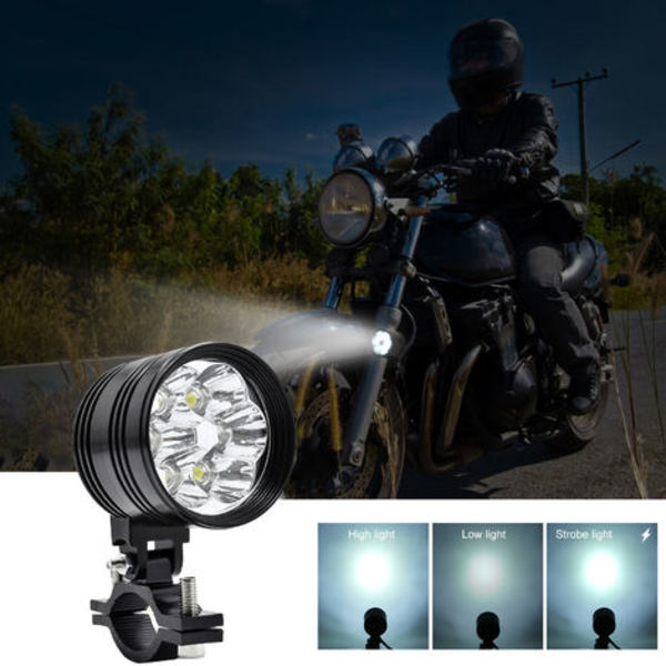 1 st superljus vit motorcykel 60W LED strålkastare strålkastare vattentät strålkastare dimljus 6000K, modell: 54