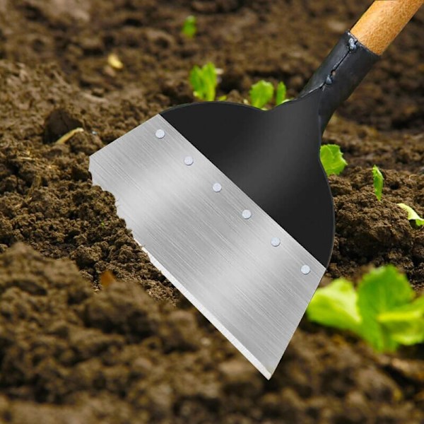 Multifunksjonell hagerengjøring spade i stål flat spade for planting i bakken, fast luking, tårnspade for luking