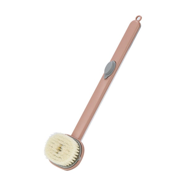 (Rosa) Flytande badborste med långt handtag, ryggduschborste med bubbelfunktion, duschborste för exfoliering, förbättrar blodcirkulationen