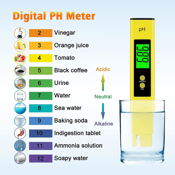 PH-mätare, PH-mätare TDS EC Temperatur 4 i 1 Set, PH-test LCD-display, för dricksvatten, akvarier, simbassänger