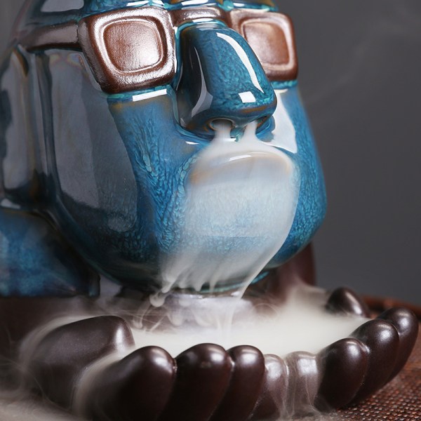 Keramisk tilbakeflytende røkelsesbrenner statue aromaterapi ornamenter