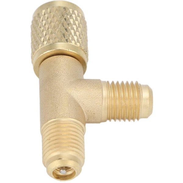 T-stykke T-tilslutningsadapter med 1/4in SAE messingventilkerne robust struktur til R22 R12 R134