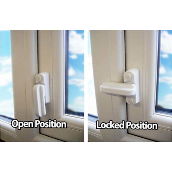 4 Vindueslås - Zink Legering - 4 STK Hvid Dørlås - Hjemmesikkerhed Til Forskellige Døre Vinduer - Hjemmesikkerhed UPVC/PVC