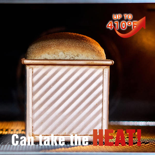 Brødform med låg, 1 lb dejkapacitet Non-Stick bageform til bagning af brød, bølgepap brød toastboksform i kulstofstål til bagning af brød, guld
