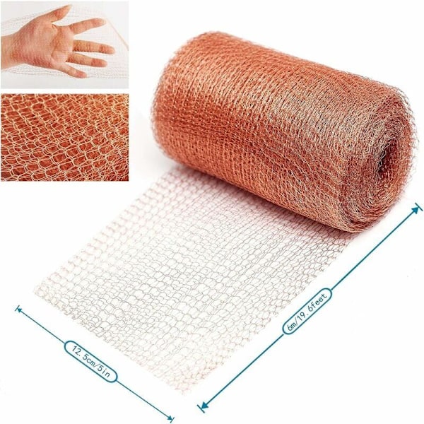 Högkvalitativt Anti-gnagarnät, 100% Koppar Anti Snigel Mus Råtta Fåglar Nematoder Ferramol, Stickat Kopparnät för Inomhusbruk, Trädgård (6 Meter)