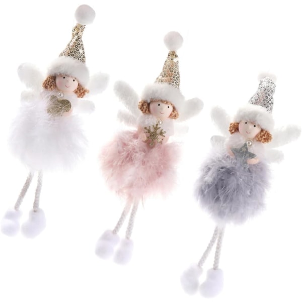 Plysj Ornamenter Juletre Hengende Ornamenter Treet Juletre Ornamenter Julepynt Fylt Dovendyr Plysj for 3Pcs