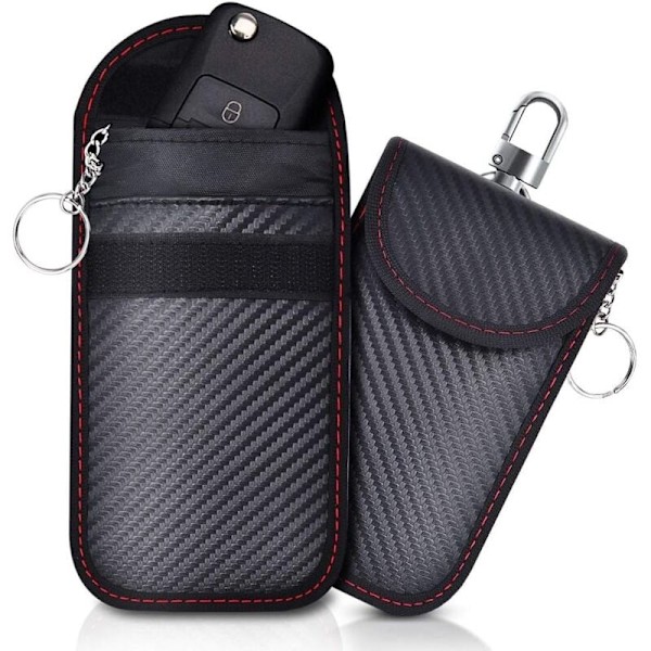 Set med 2 mini pupils anti rfid portabla bilnyckelfodral, anti rfid bilnyckelficka, rfid-blockering för nyckellösa bilnycklar, anti-hacking fjärrkontrollskydd