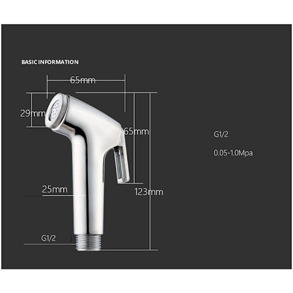 WC hygienkit. 3-vägs kran + ABS dusch + flexibel 1,5m + stöd